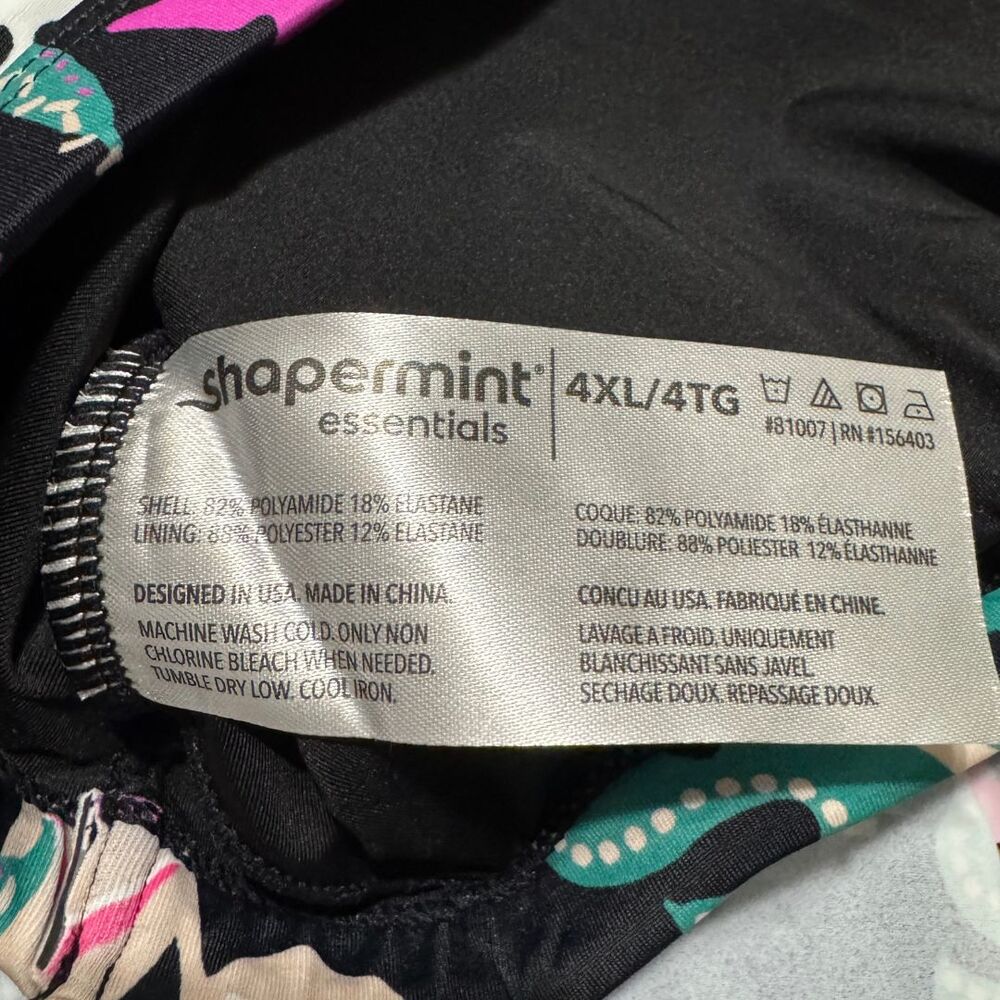 SHAPERMINT Bikini Top 4XL Tropical Floral Ruffle Supportive Adjustable NWT - Picture 9 of 9
